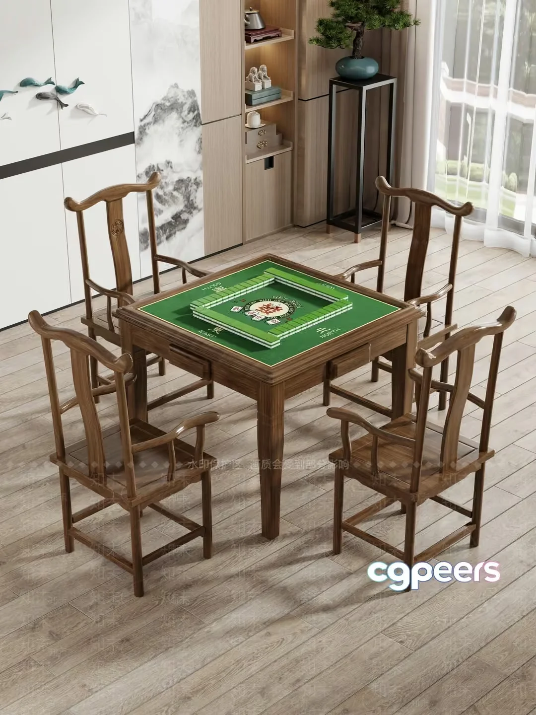 A Mahjong Table 3D Model – 4685 – VRAY Render