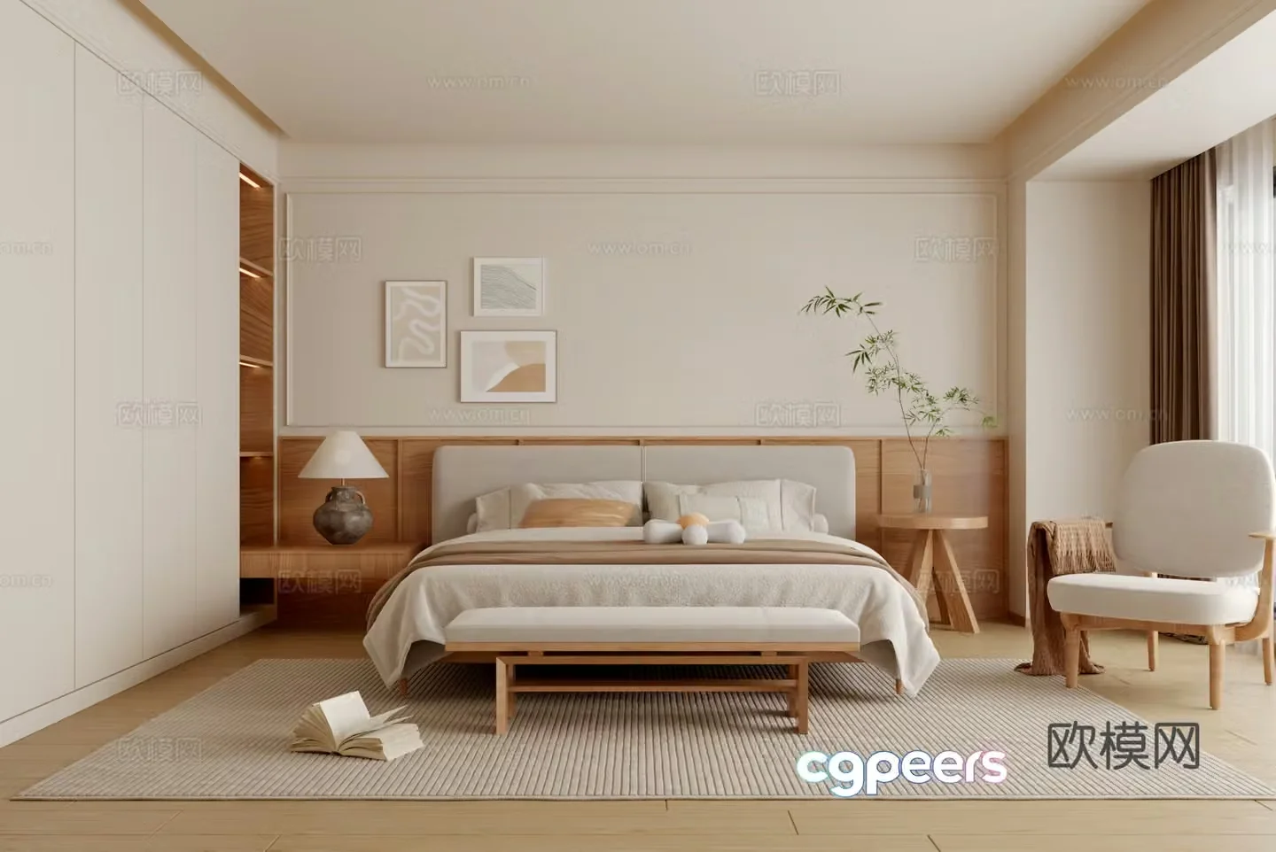 Log wind bedroom 3d model