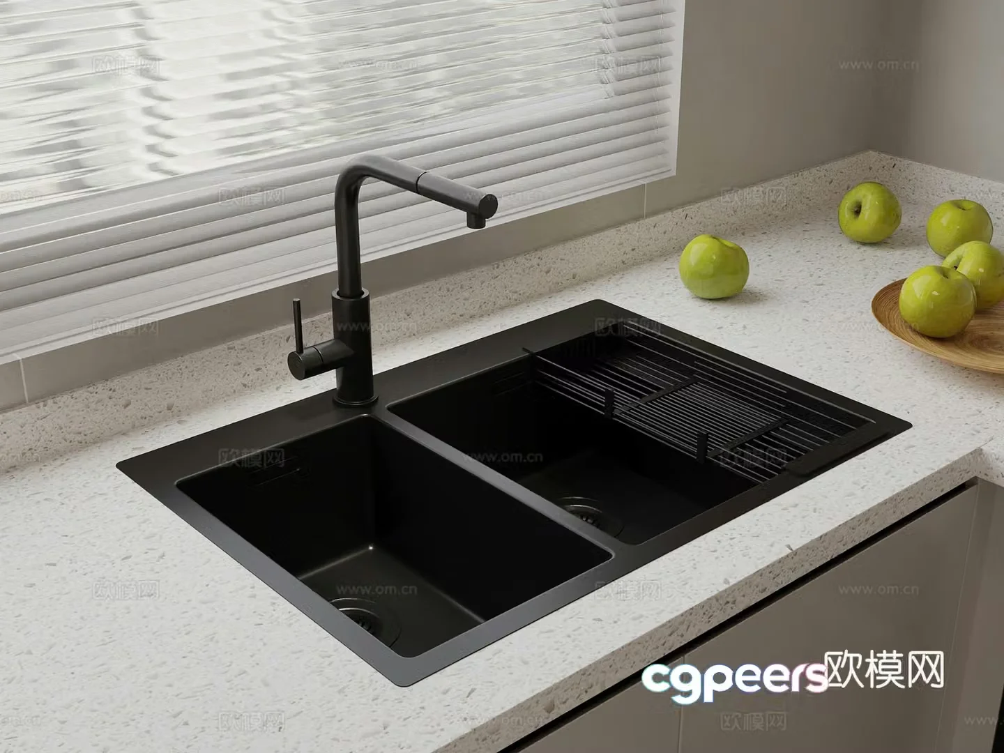 Sink Modern Waterfall Sink Vegetable Washing Pool 3D Model