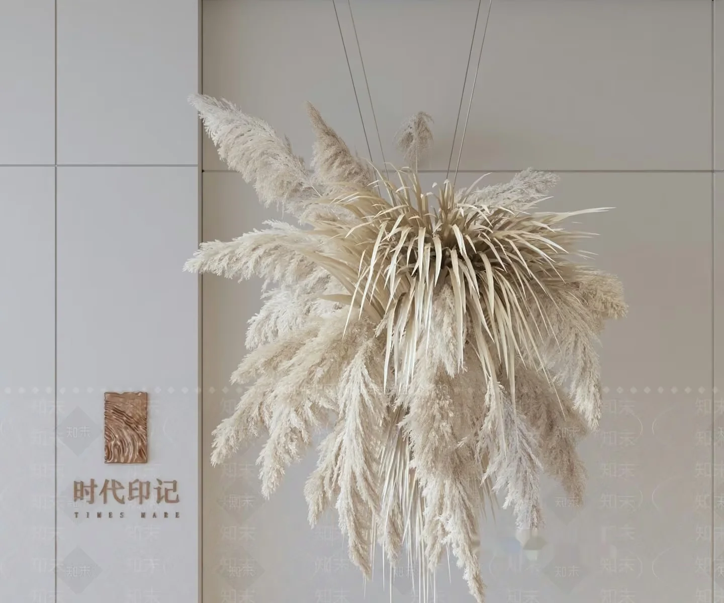 The Single Main Subject Is A Chandelier Made Of White Feathers 3D Model – 1966 – VRAY Render