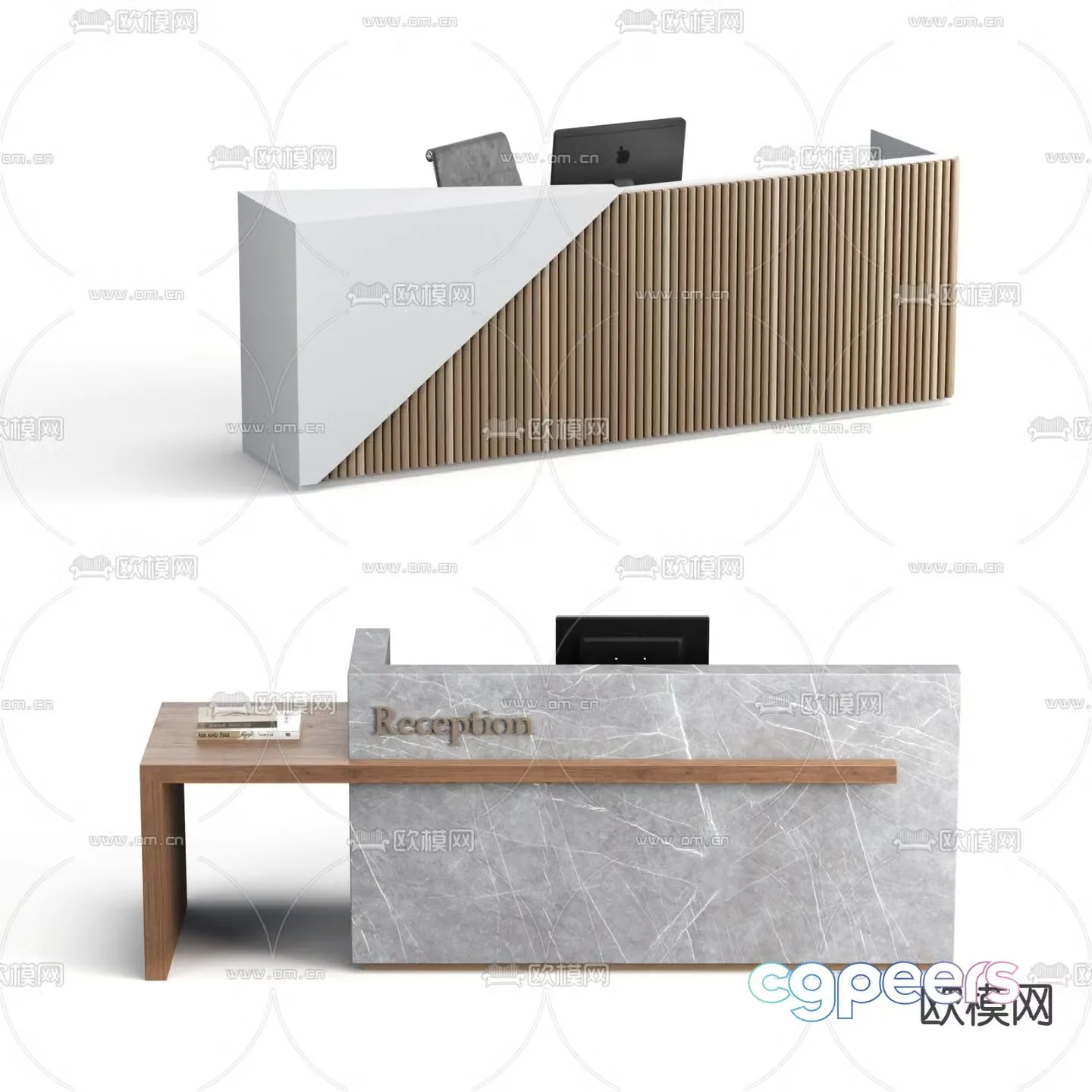 Front desk service desk reception desk 3d model