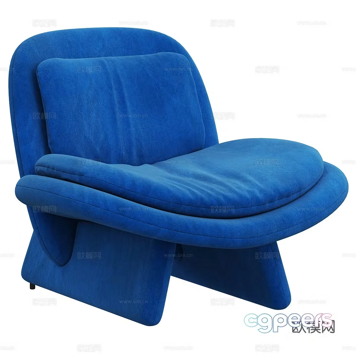 Fabric single sofa Blue single sofa Fabric casual chair Fabric single chair Fabric backrest chair 3D model
