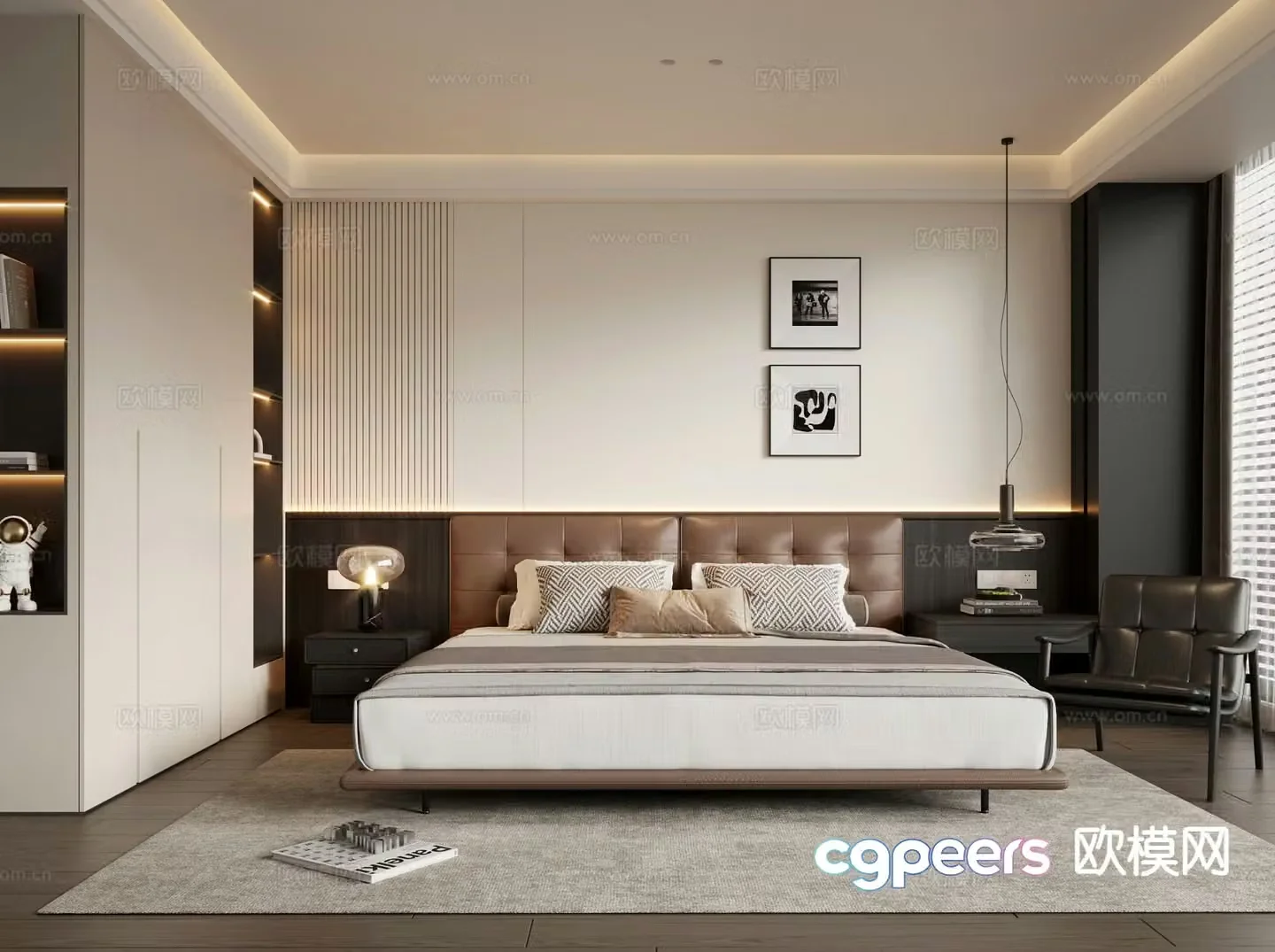 Italian style bedroom master bedroom 3d model