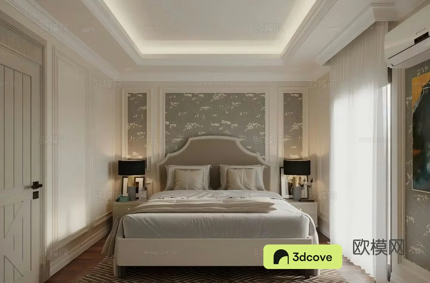 European style bedroom simple European master bedroom villa master bedroom simple European art double bed
