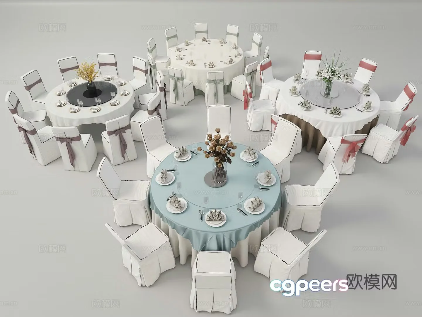 Banquet hall tables and chairs auditorium tables and chairs hotel tables and chairs wedding tables and chairs 3d model
