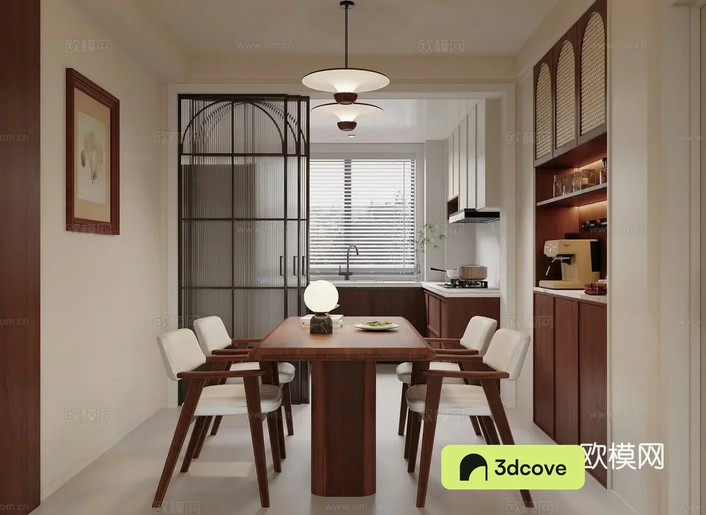 Medium style restaurant kitchen 3d model