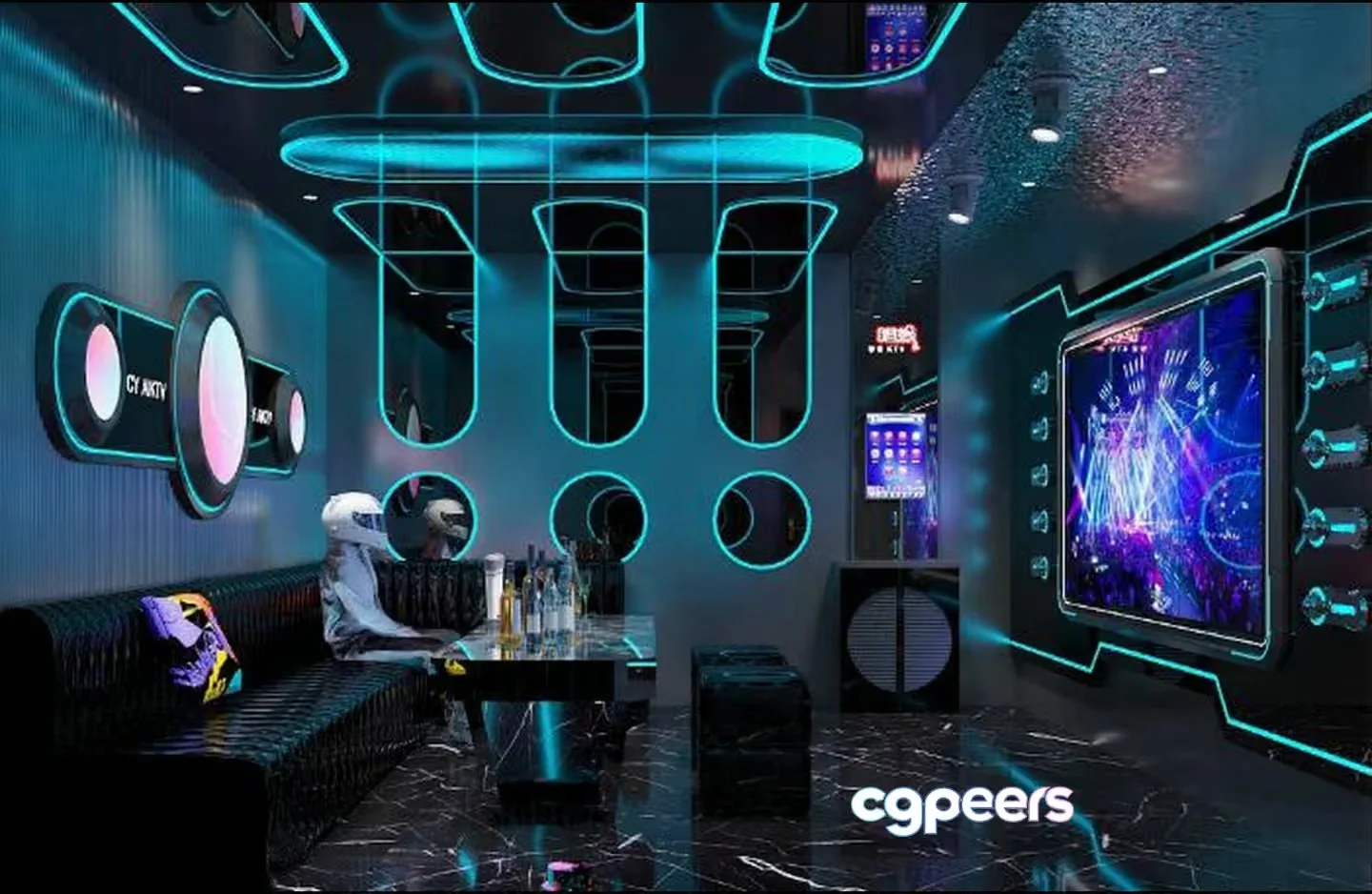 Modern Futuristic Room 3D Model – 1205 – VRAY Render
