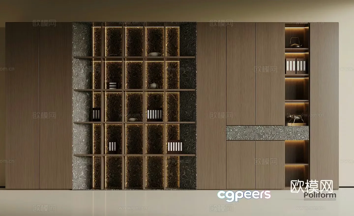 Modern Italian bookcase 3d model