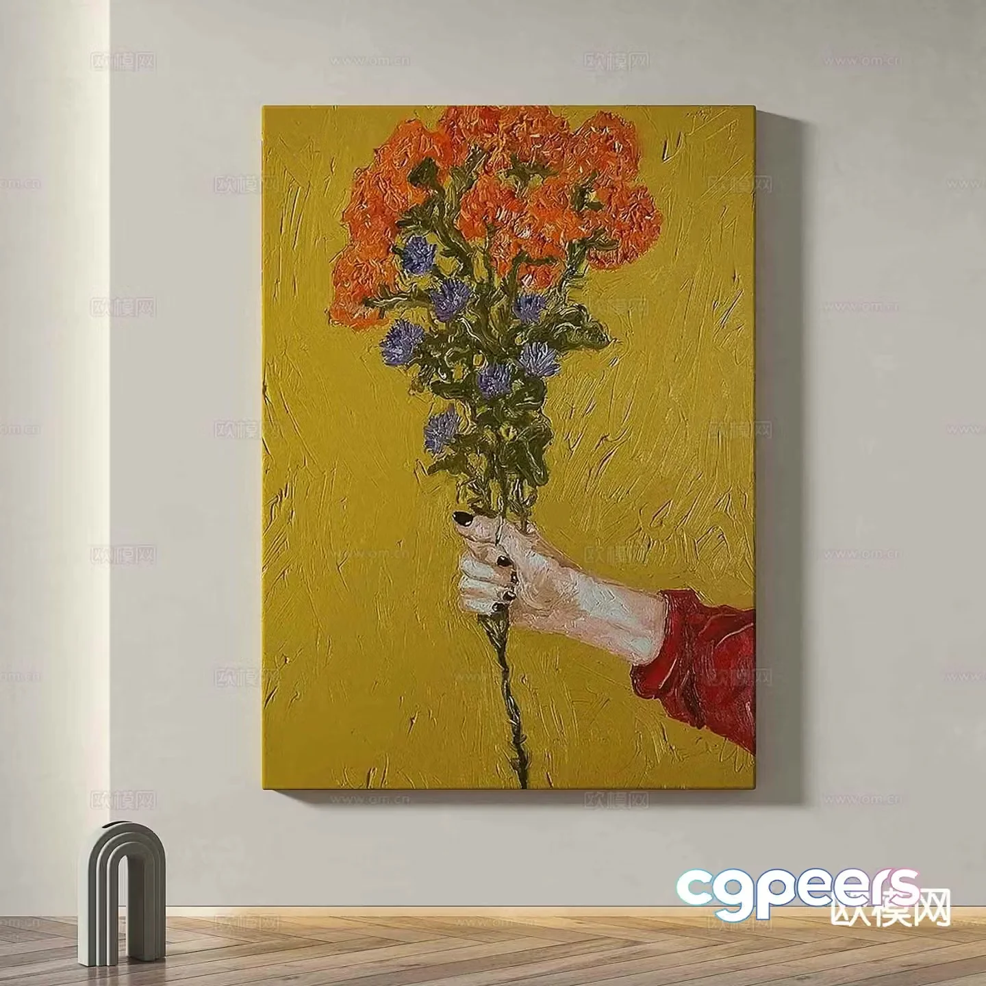 American oil painting decorative painting 3d model