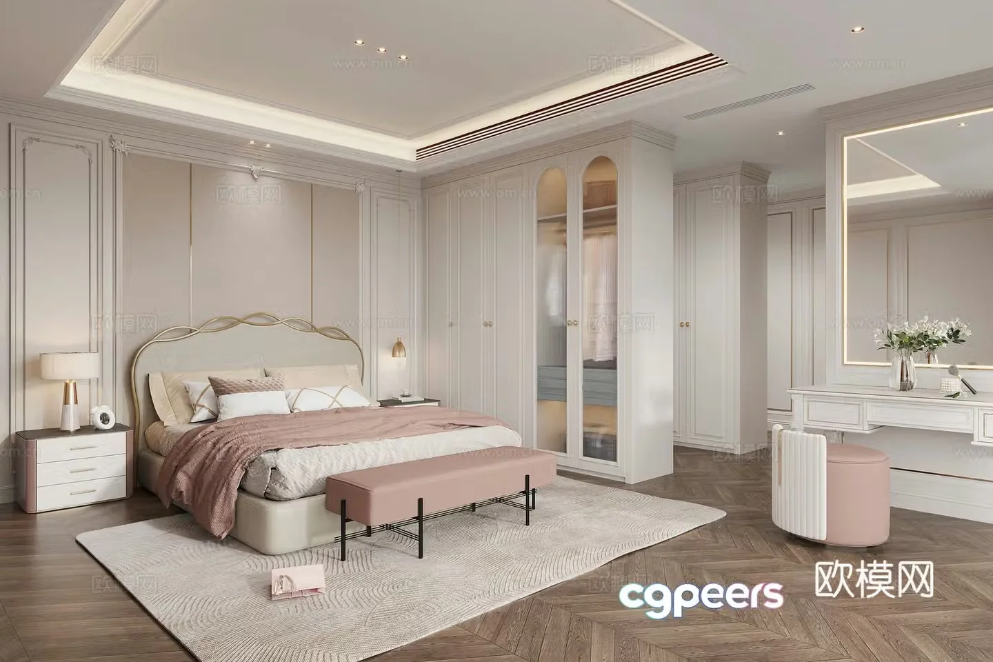 American bedroom 3d model