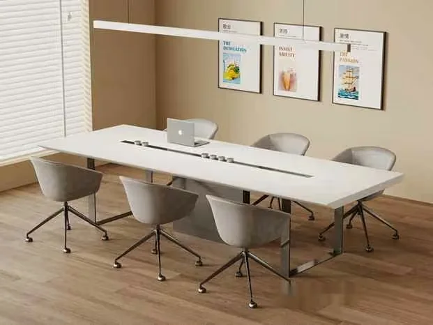 Modern White Office Table 3D Model – 16749 – VRAY Render