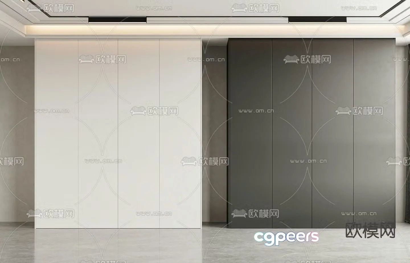 Modern Wardrobe Storage Cabinet 3D Model