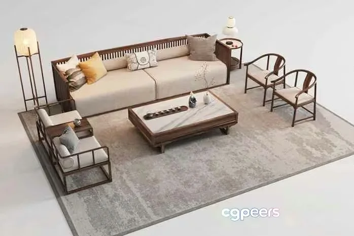 Modern Living Room 3D Model – 8056 – VRAY Render
