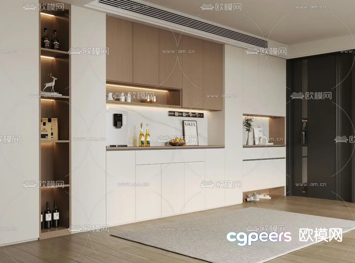 Shoe cabinet integrated cabinet 3d model