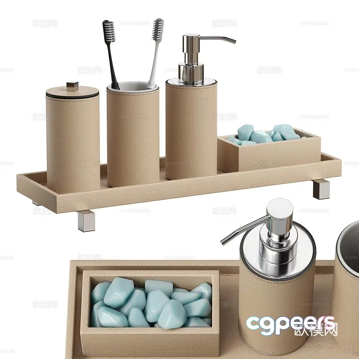 Soldiers of bathroom products 3D model