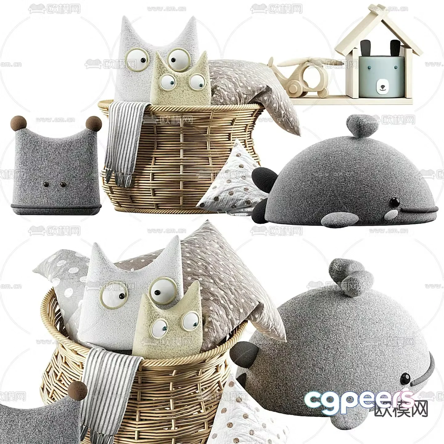 Modern plush doll toy 3d model