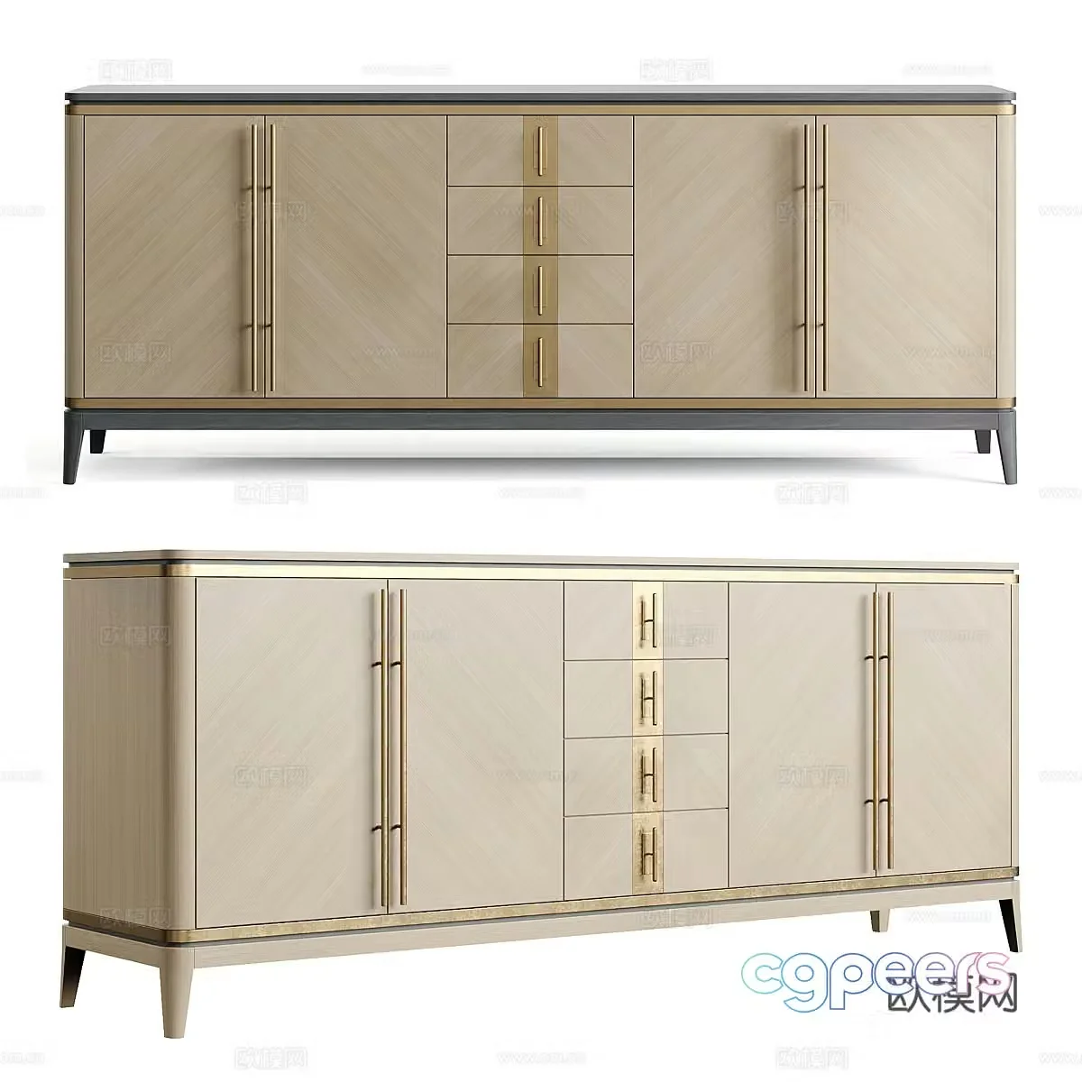 New Chinese style light luxury TV cabinet 3D model