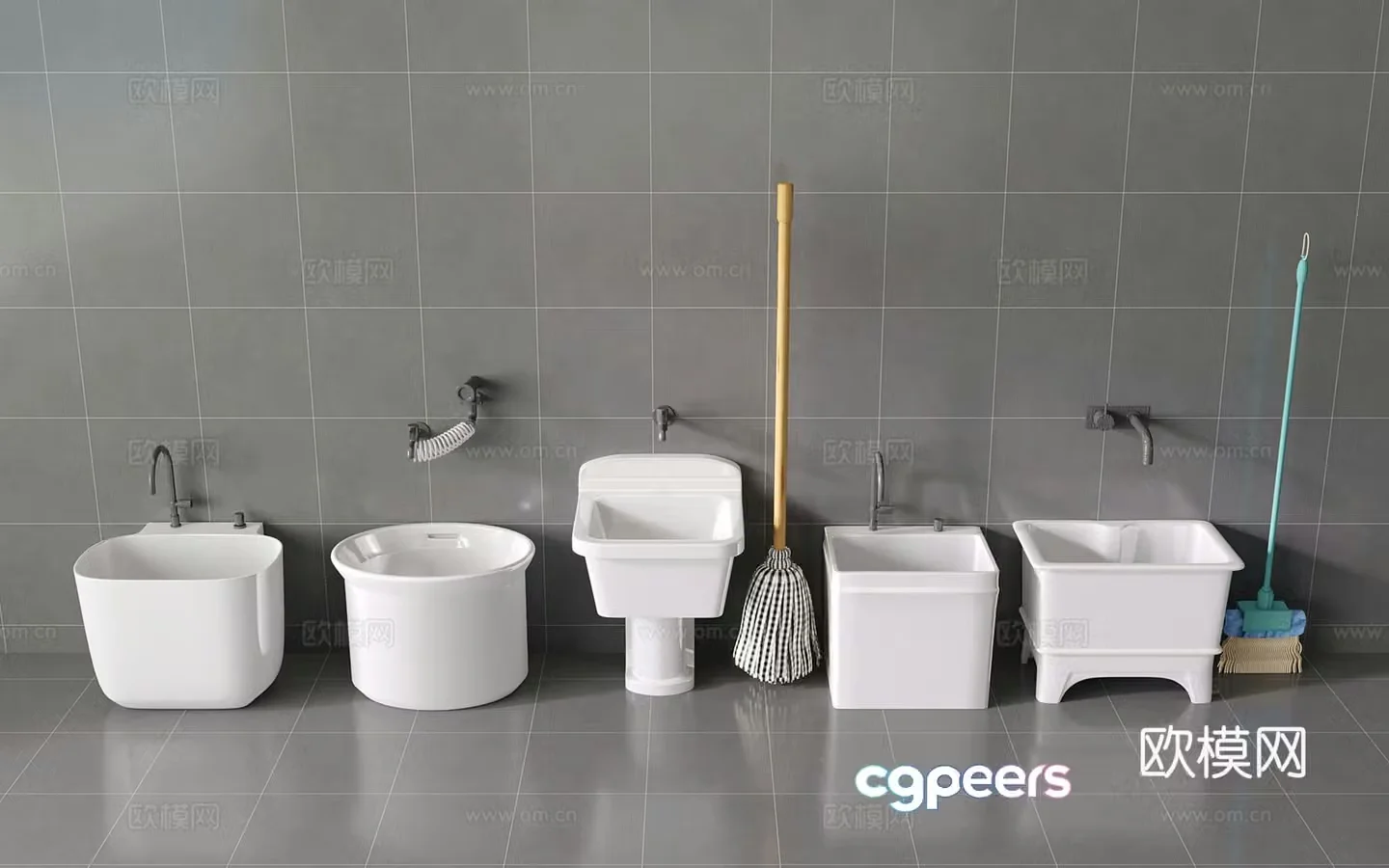 Ceramic mop pool mop pool mop pool 3d model