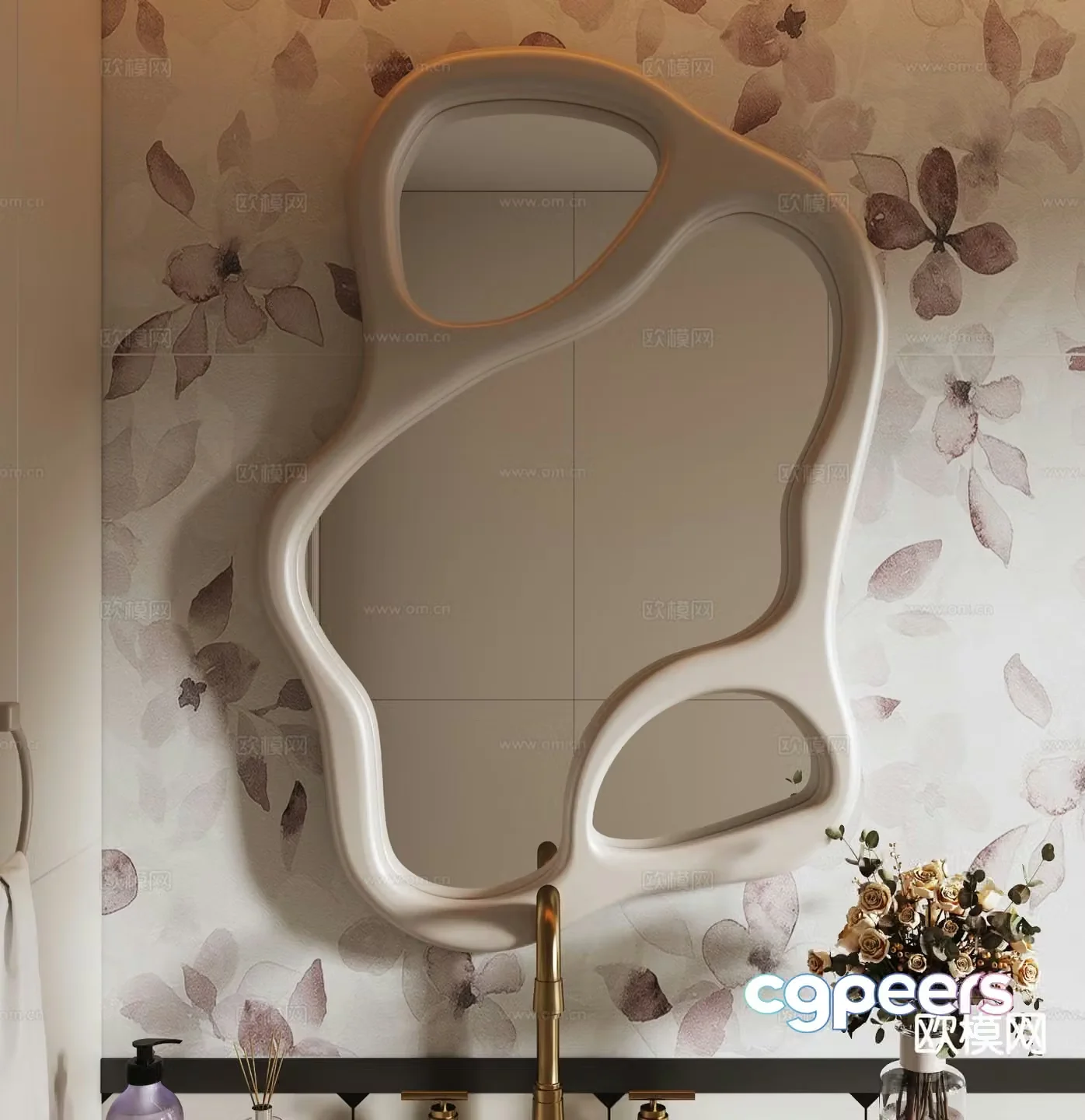 French mirror decorative mirror bathroom mirror 3d model
