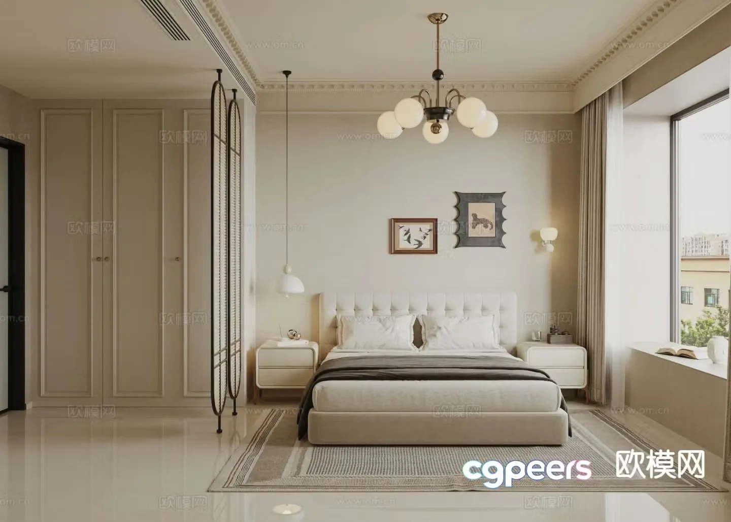 French bedroom second bedroom 3d model