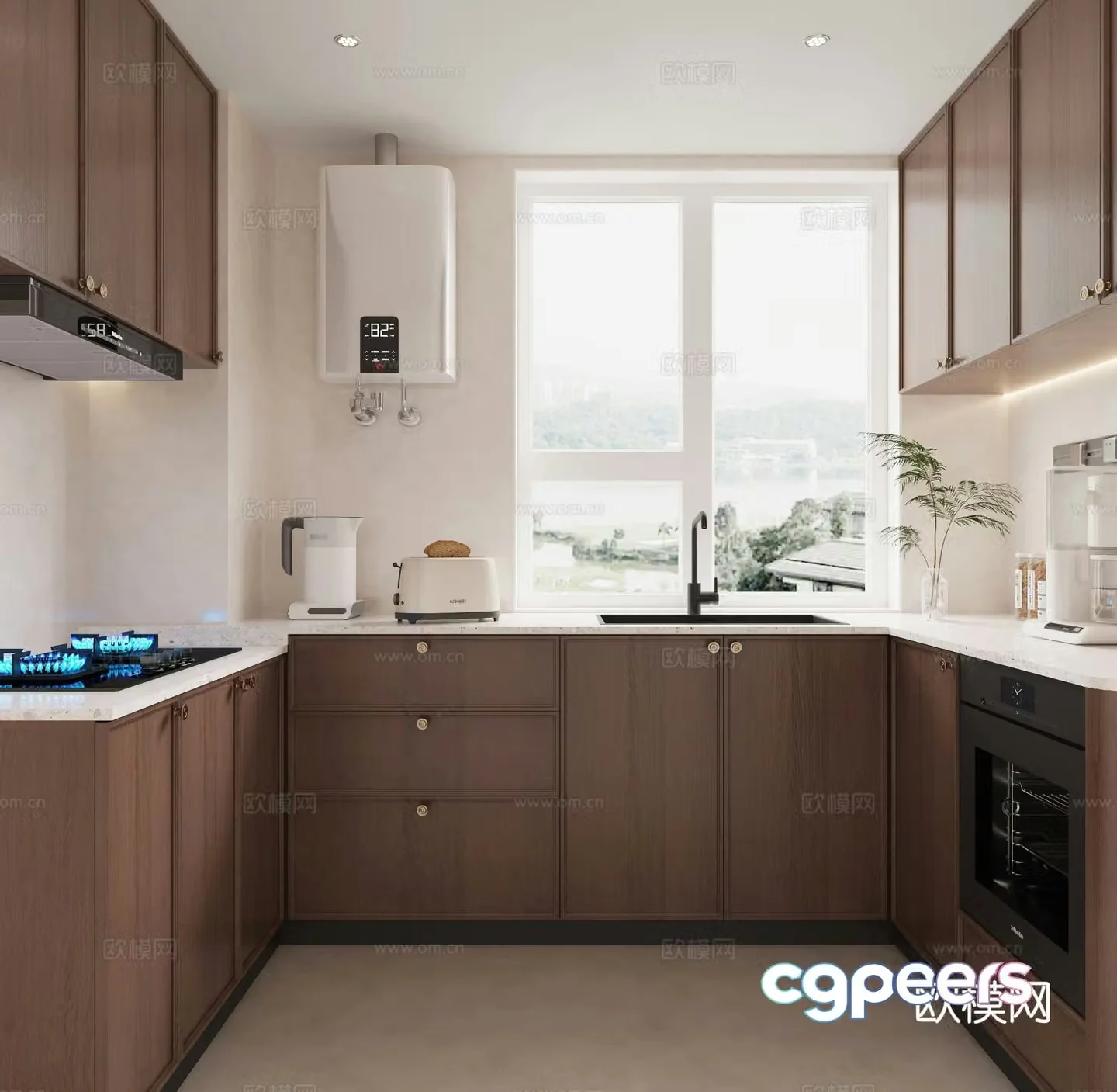 Wasabi Middle Style Kitchen 3D Model