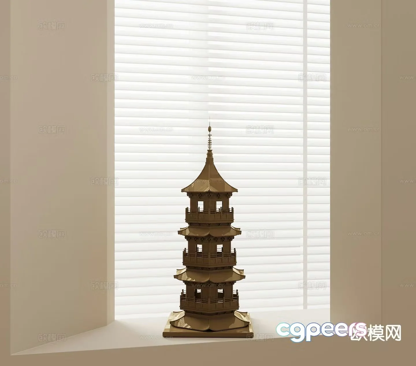 New Chinese temple ornaments sculpture 3D model
