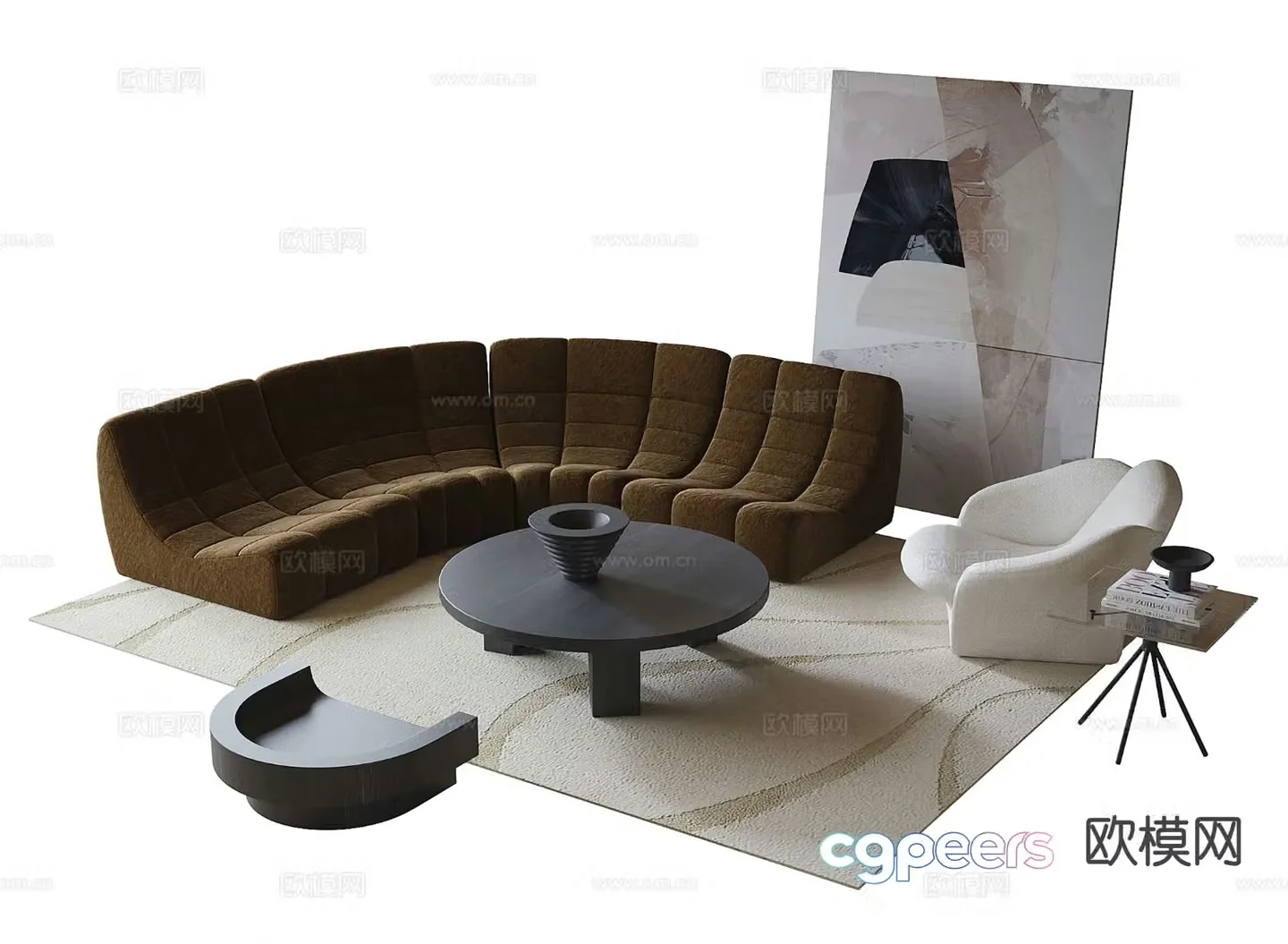 Modern sectional sofa 3d model