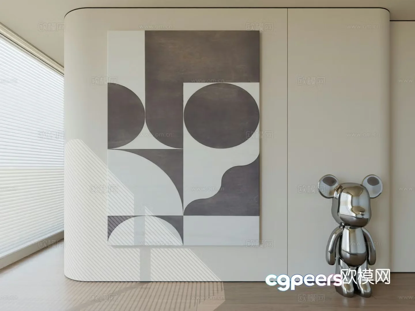 Modern minimalist hanging painting abstract art hanging painting 3d model