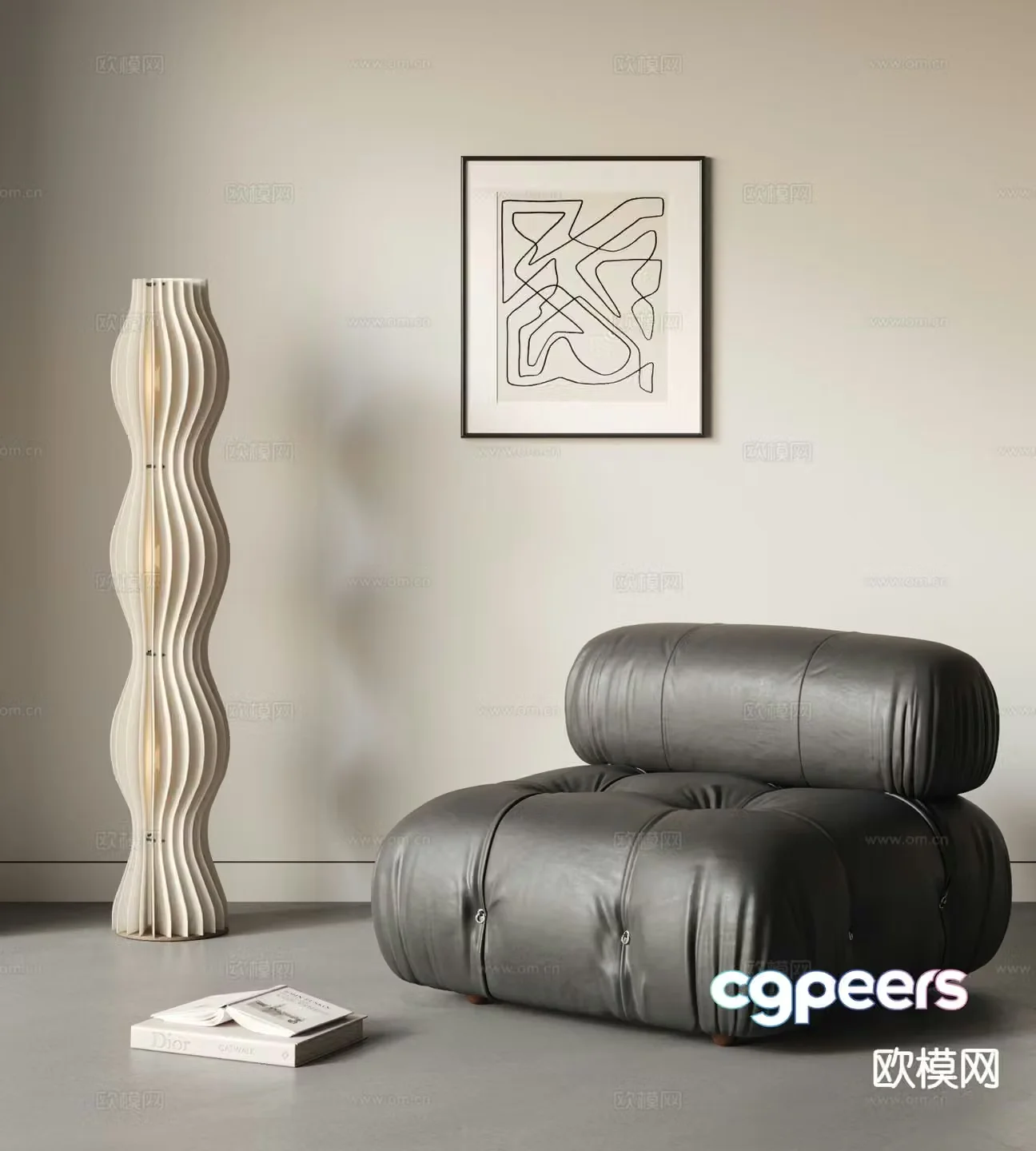 Italian sofa single sofa 3d model