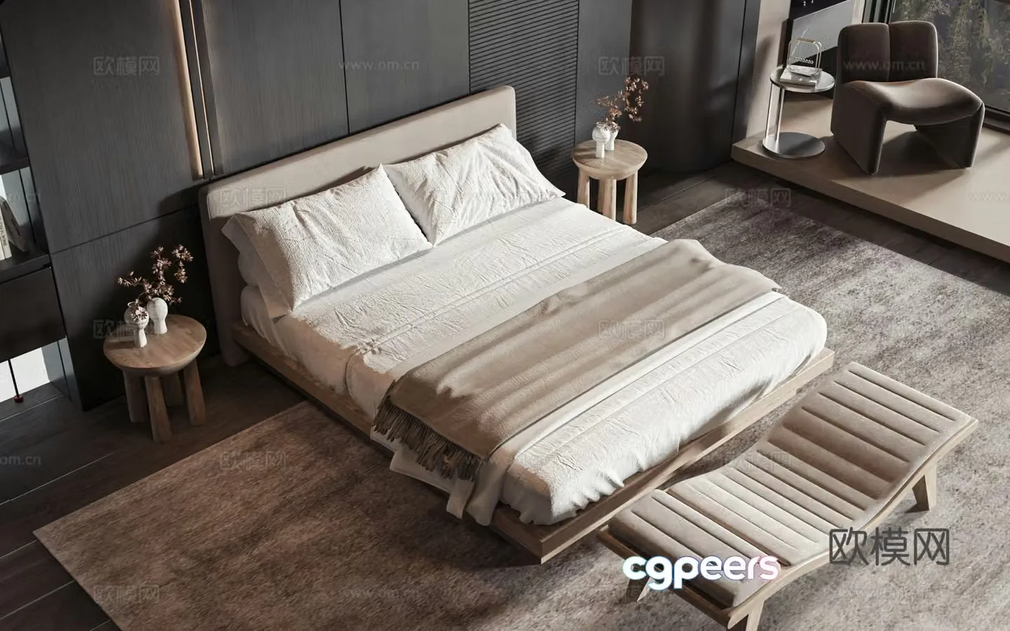 Modern style product bed 3d model