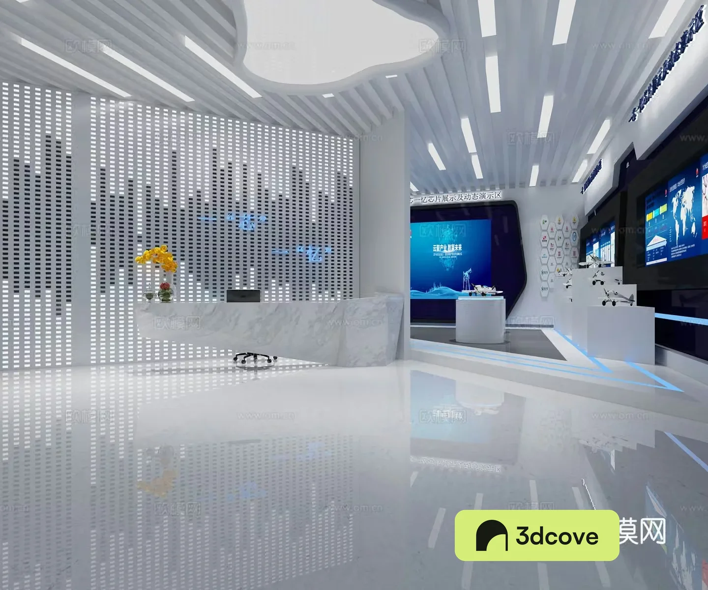 Modern scientific research room hall