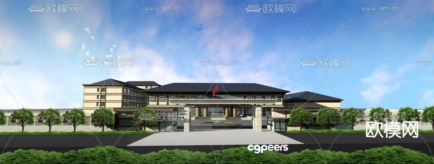 Government appearance Office building 3d model