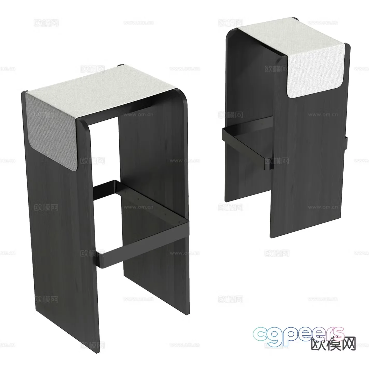 Modern bar stool bar stool high stool 3d model