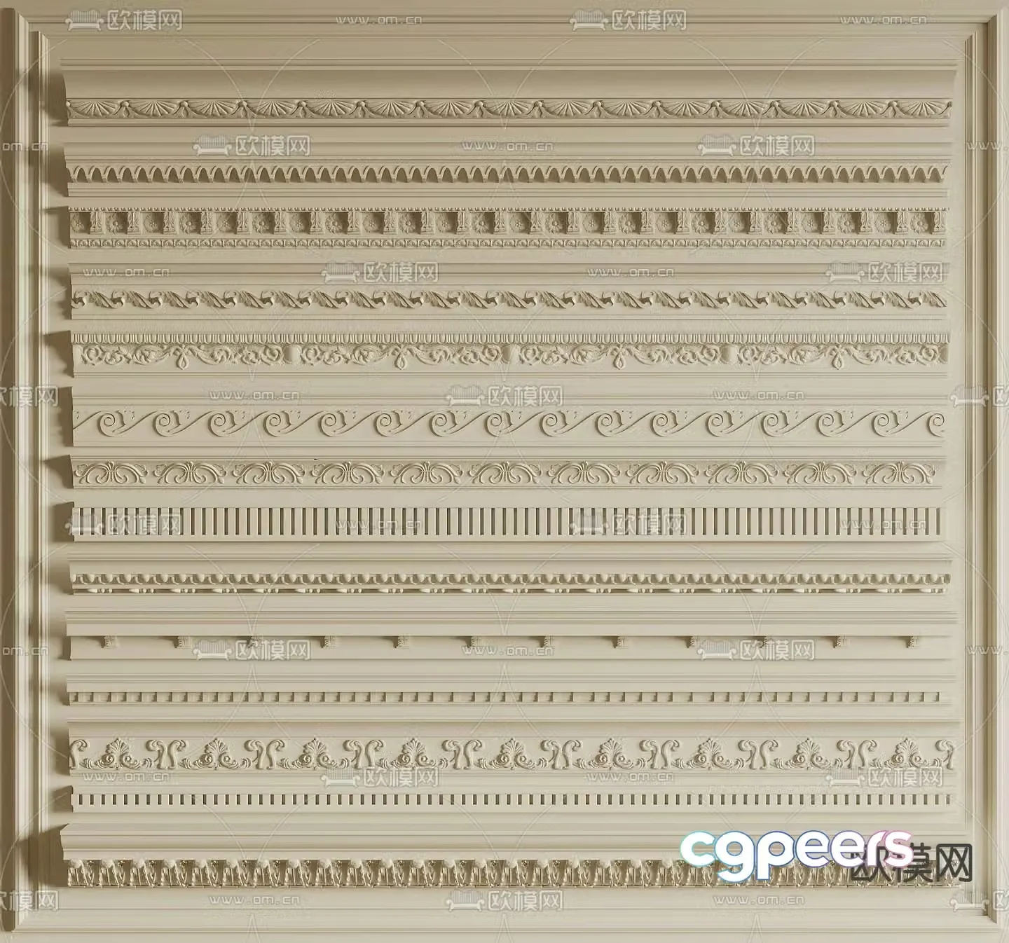 French gypsum line 3d model