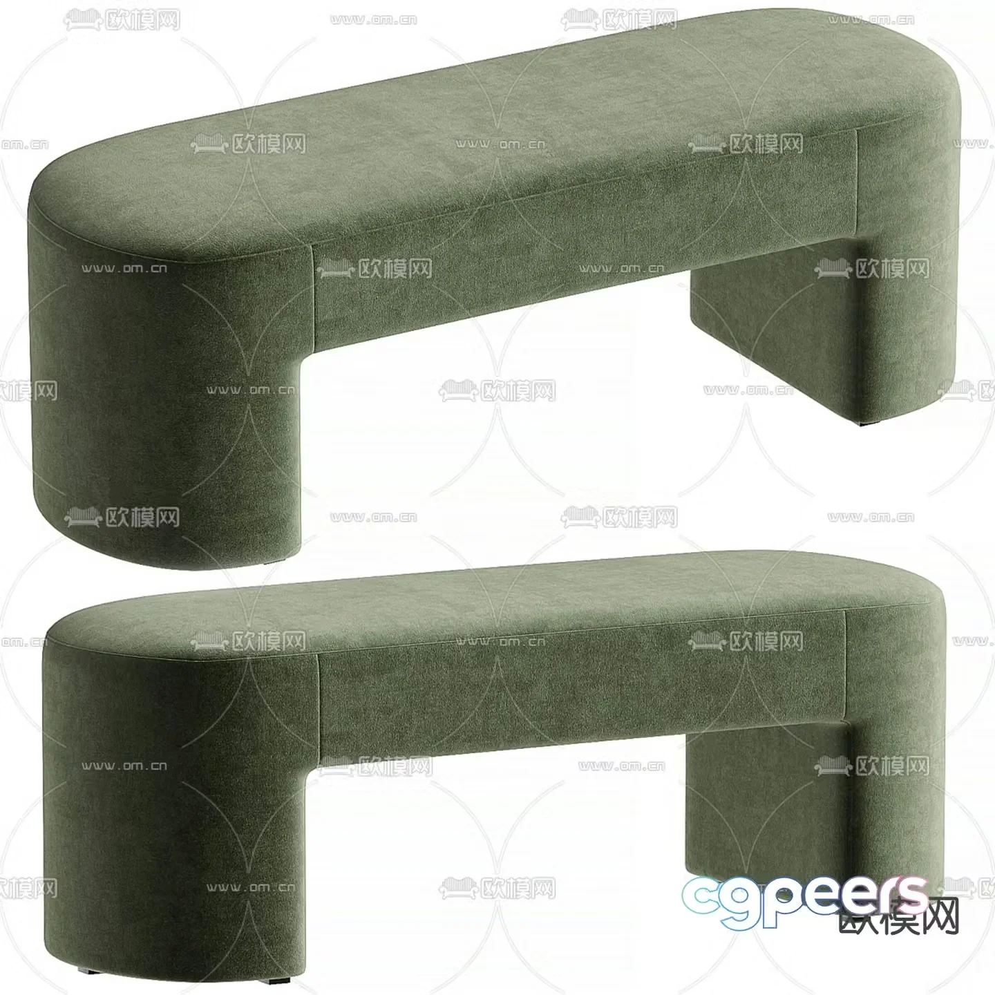 Sofa stool bed end stool footrest 3d model