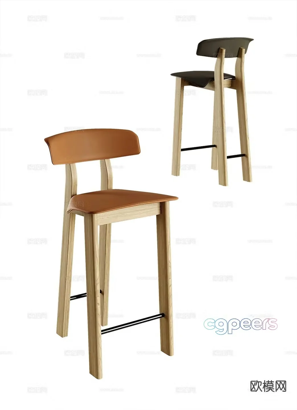 Modern bar stool bar stool high stool 3d model