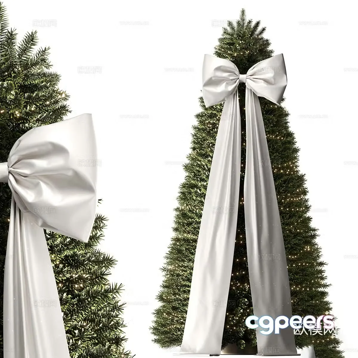 Christmas tree bow 3d model