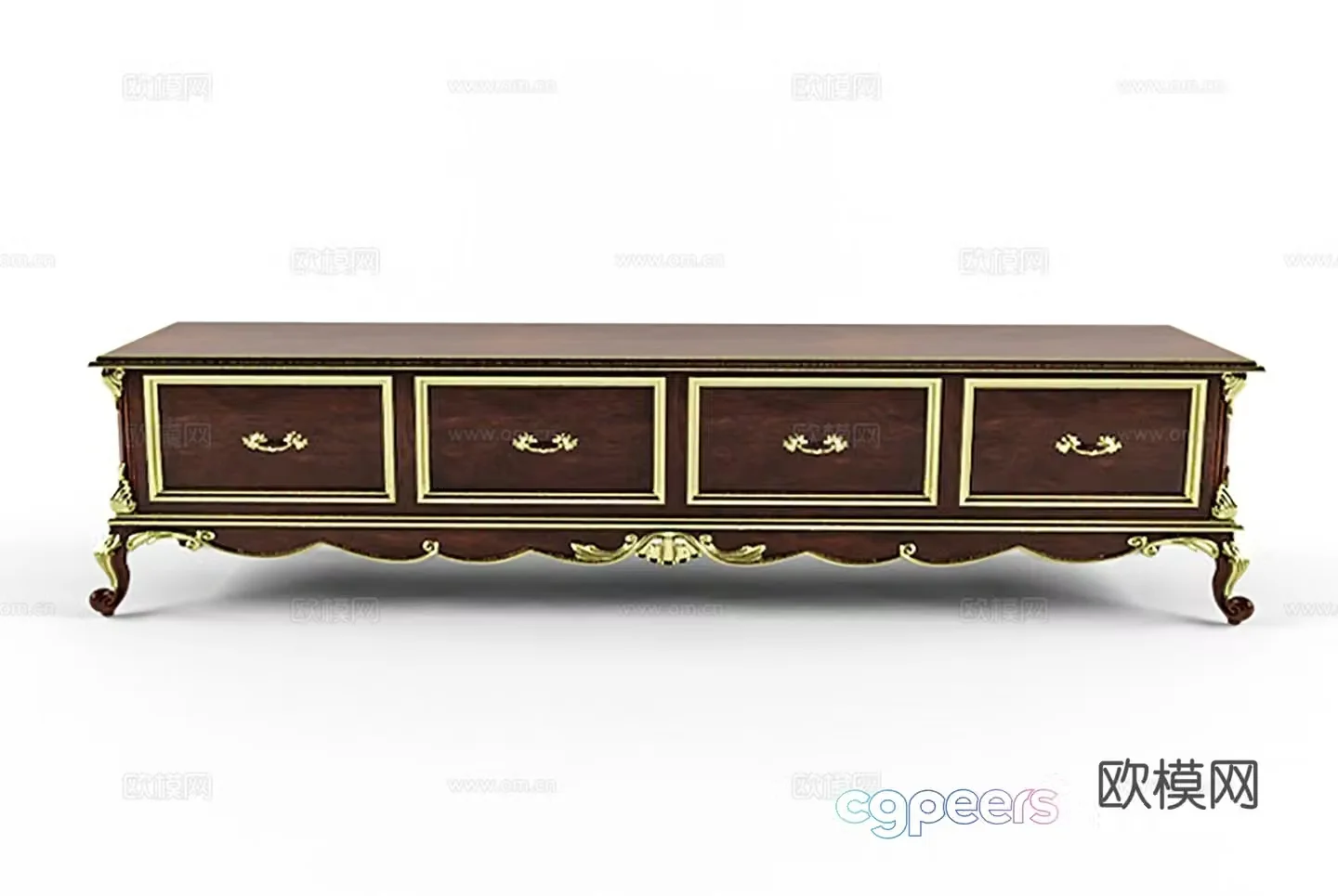 European style storage cabinet decorative cabinet side cabinet entrance cabinet TV cabinet 3D model