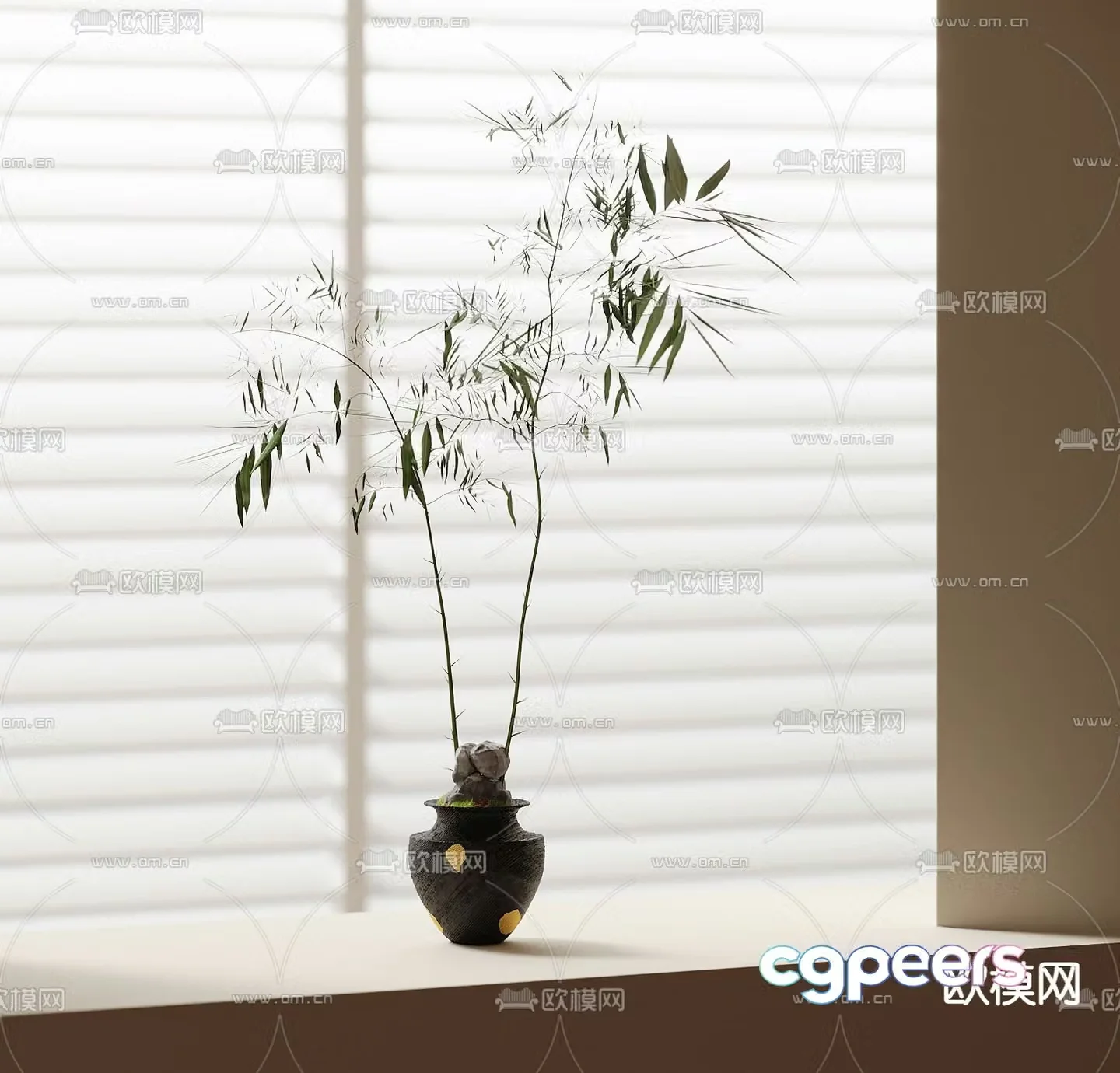 Potted plants Bonsai Green plants 3D model