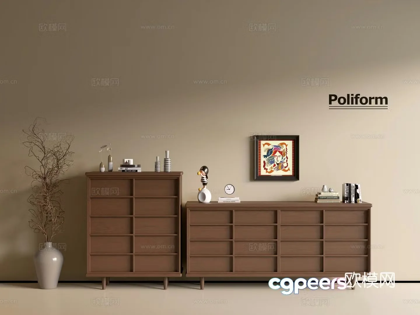 Modern wood grain cabinet ins wind minimalist wind cabinet whole cabinet sideboard balcony cabinet storage 3D model