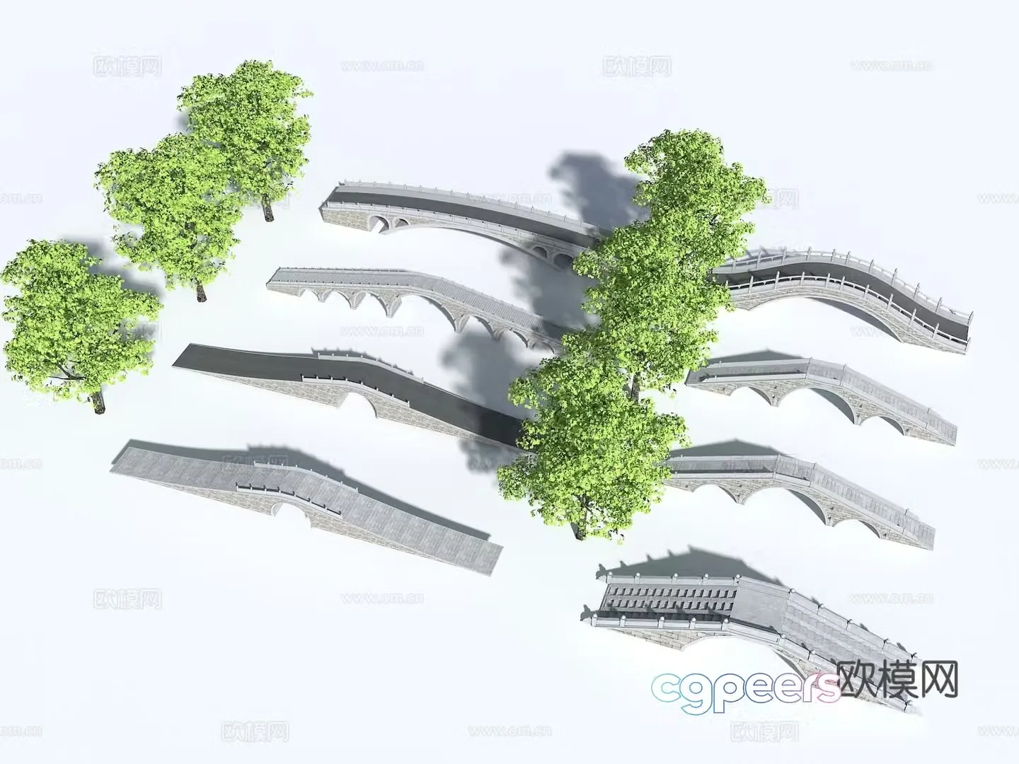 Landscape arch bridge courtyard bridge Chinese-style stone arch bridge landscape stone bridge single-arch bridge modern stone bridge stone 3D model
