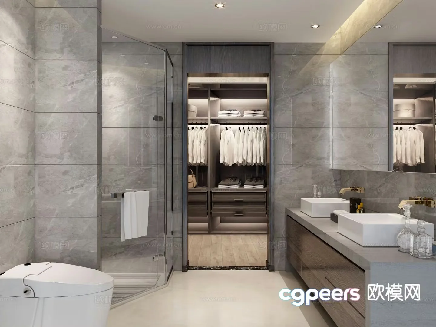 Modern bathroom bathroom cloakroom 3d model
