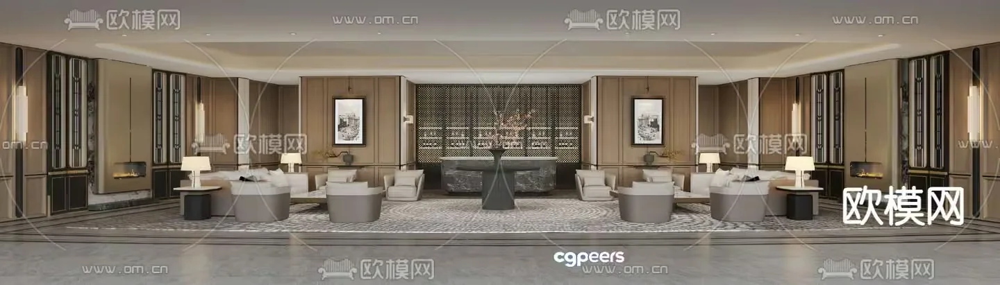 Modern Lounge Area 3D Model – 12258 – VRAY Render