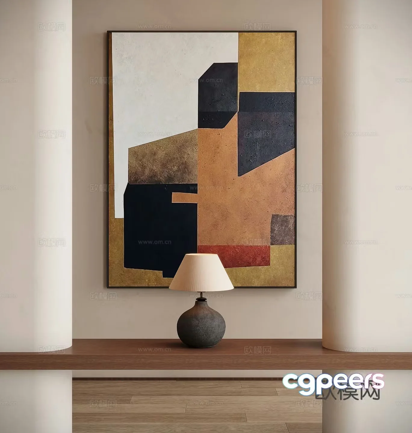 Medieval style decorative painting art painting hanging painting 3D model