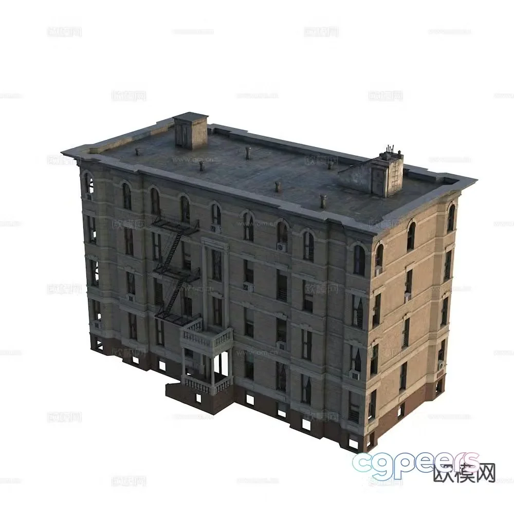 American-style residential building Western architecture single building 3D model