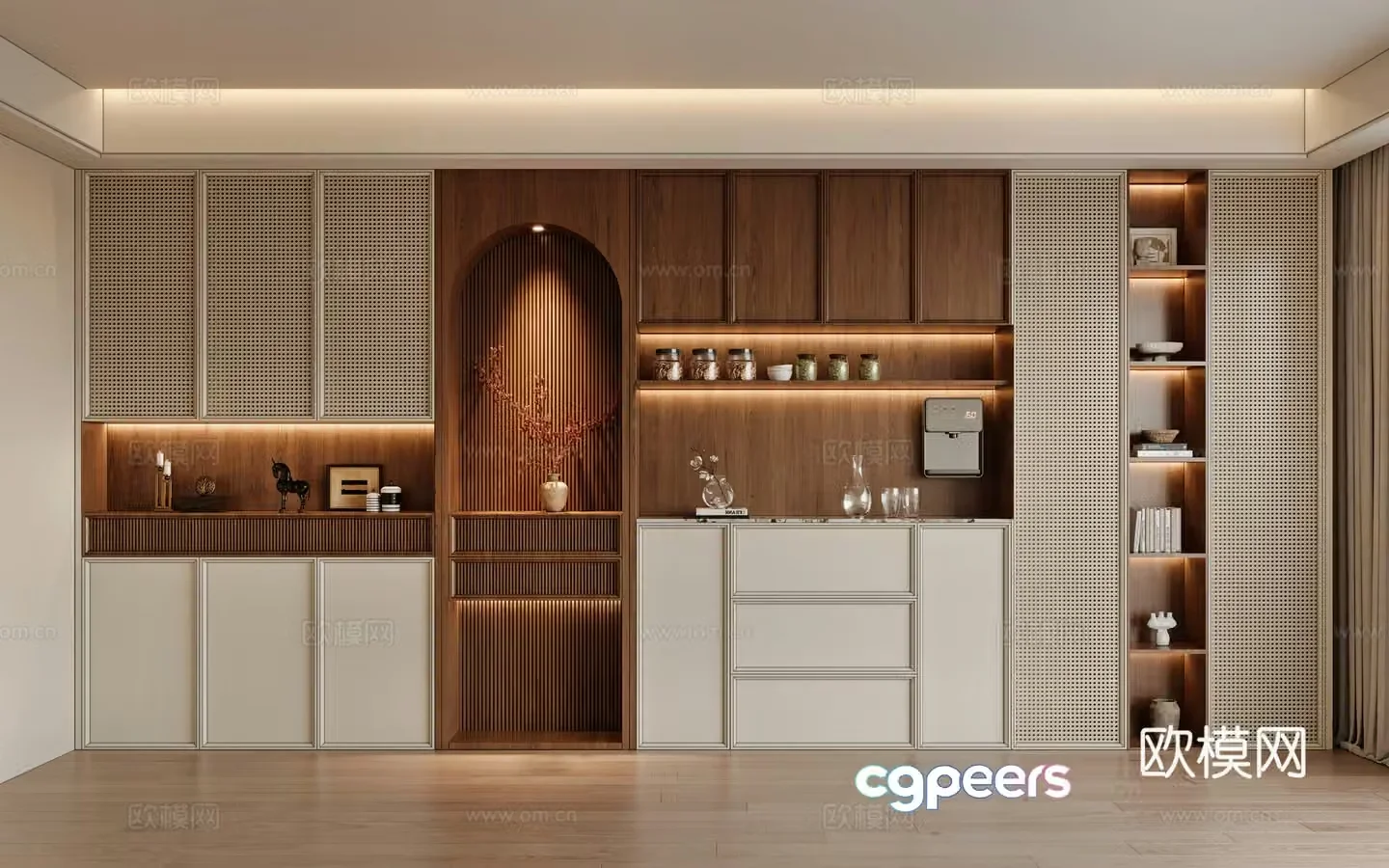 Middle-aged shoe cabinet sideboard 3D model