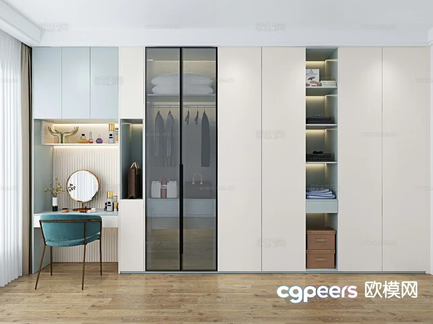 modern wardrobe wardrobe 3d model