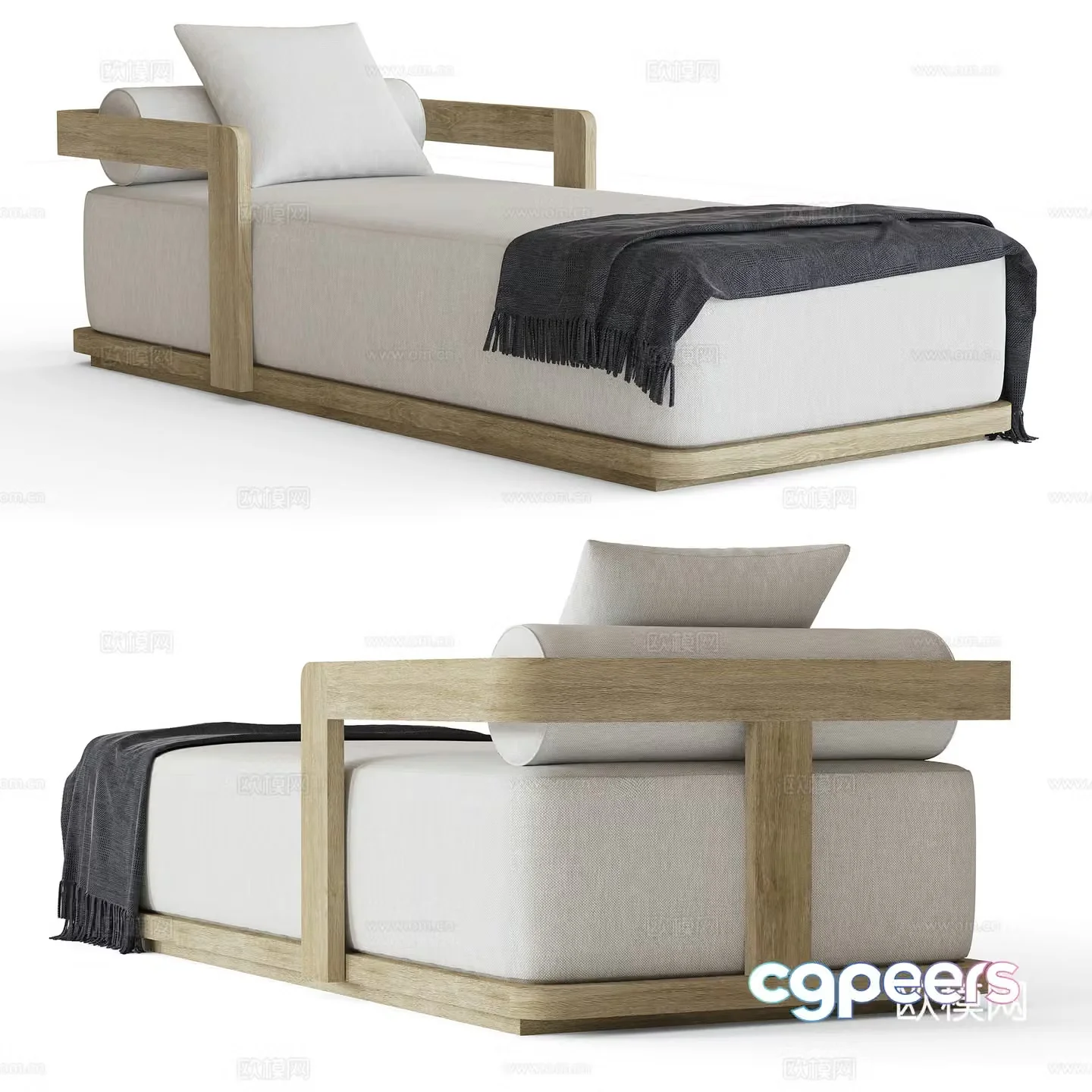 New Chinese sofa stool chaise longue 3D model