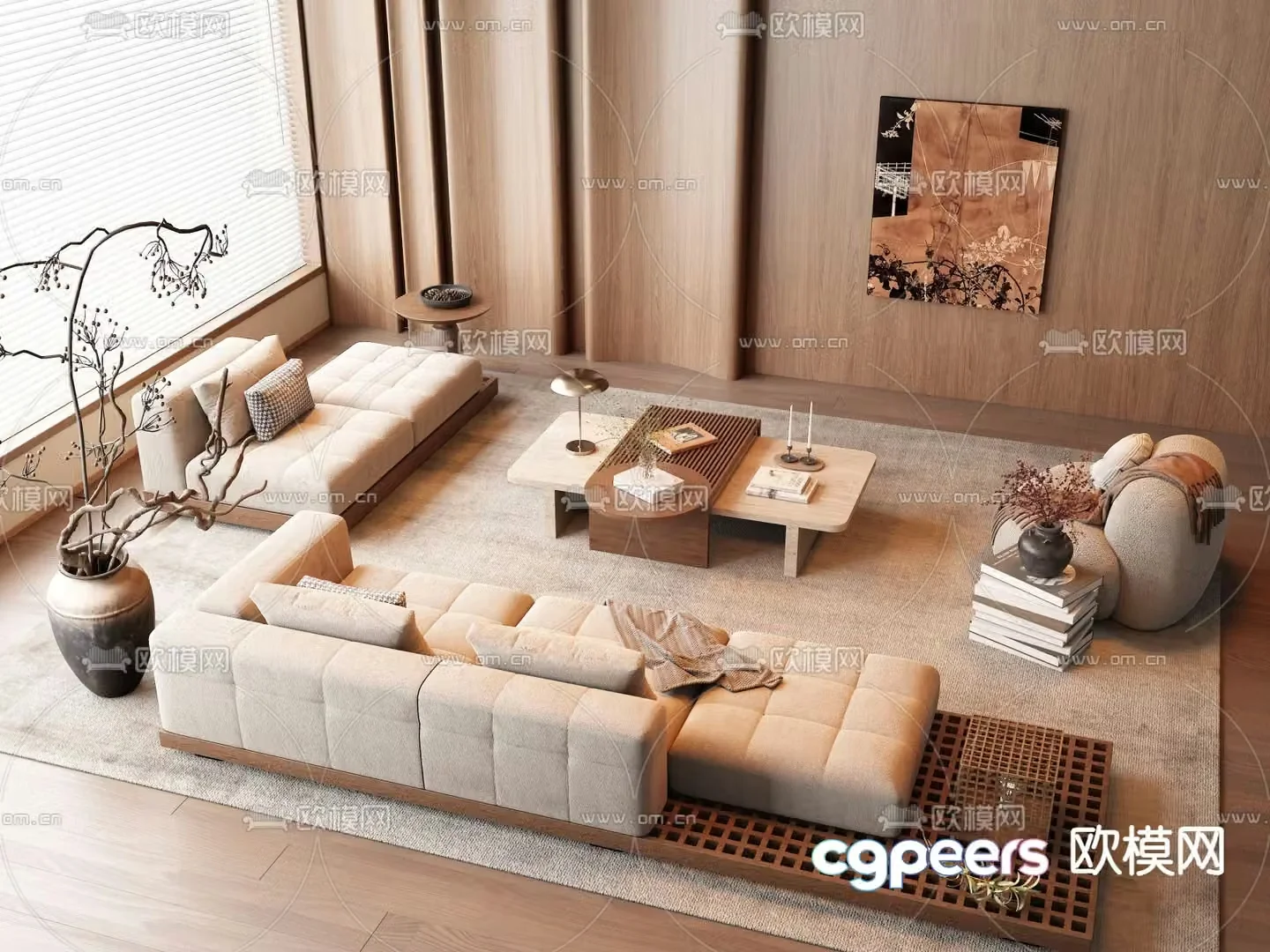 Medieval style sofa modular sofa 3d model