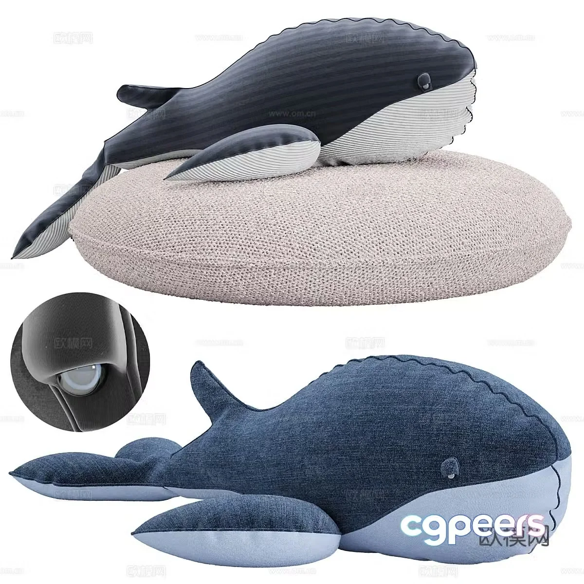 Whale stuffed toy 3d model